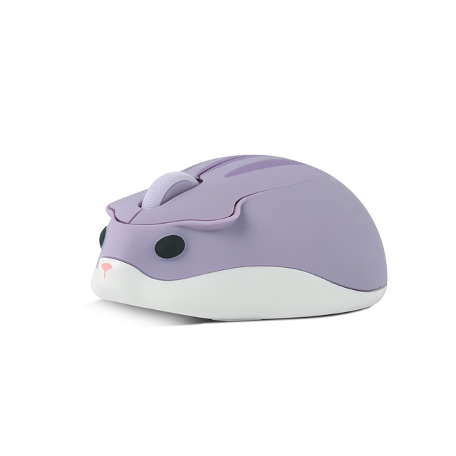 CHYI – Souris d'ordinateur optique sans fil pour fille, joli accessoire informatique avec port USB, en forme de personnage de dessins animés hamster rose, pour ordinateur portable, Macbook,: Violet