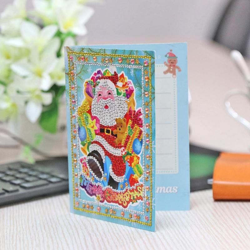 5D DIY Diamond Painting Christmas Greeting Cards full round Xmas Greeting Card Diamond Painting Christmas Cards