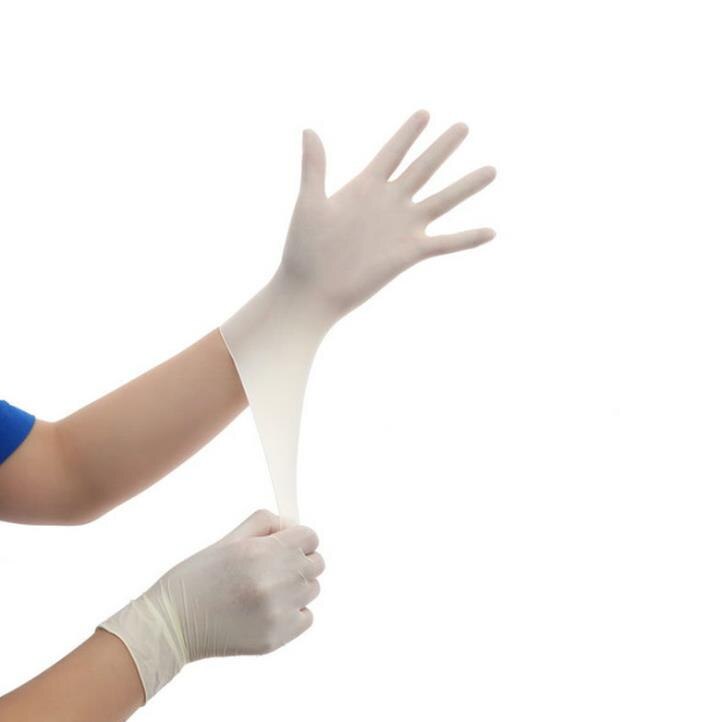 Handskar 100 st vit blå engångs latex nitril handskar latex för hushållsrengöring produkter industritvätt, handskar s,m,l