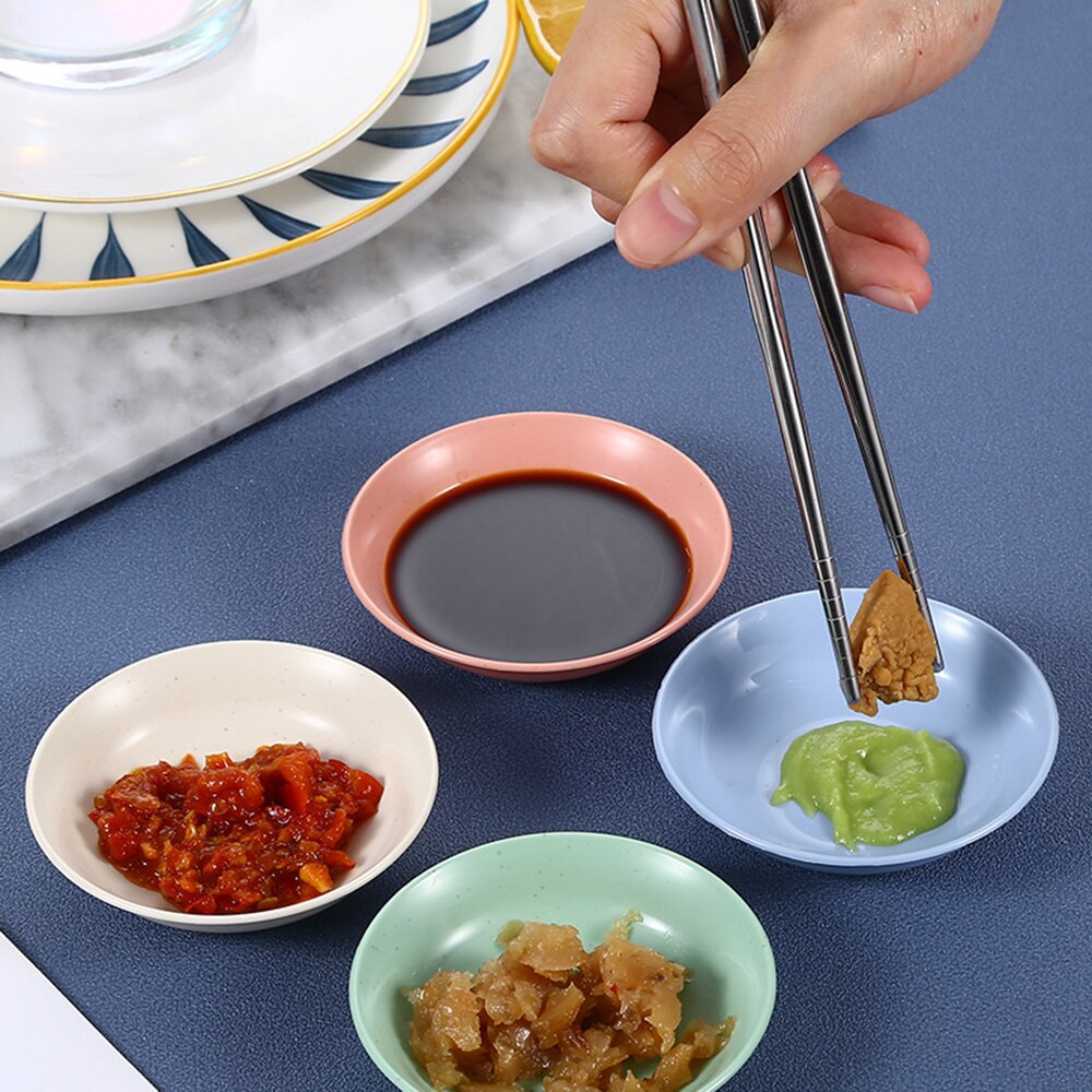 Wheat Straw Seasoning Sauce Dish Small Dip Bowl Butter Sushi Plate Vinegar Soy Saucer For Kitchen Supplies Tableware For Serving