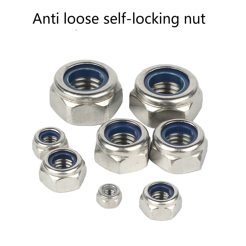 Anti loose self-locking nut 304 stainless steel anti slip locking hexagon screw cap M4M5M6M8M10M12M14