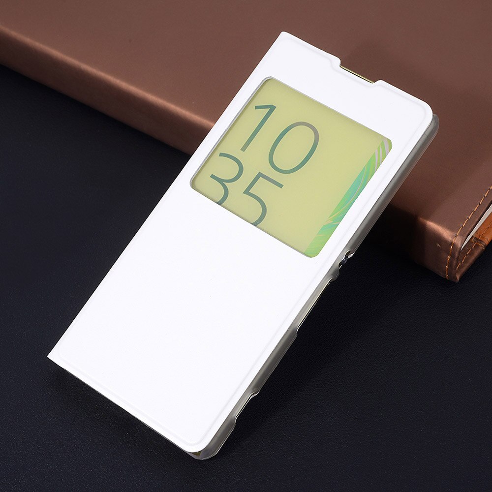 Asuwish Flip Cover Leather Case For Sony Xperia XA XperiaXA SonyXA F3111 F3113 F3115 F3116 Dual F3112 Phone Case Slim View Shell: White