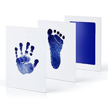 Liefde Baby 100% Niet Giftig Baby Handafdruk Footprint Opdruk Kit Baby Souvenirs Inkt Pad Voor Pasgeboren Baby: Blue