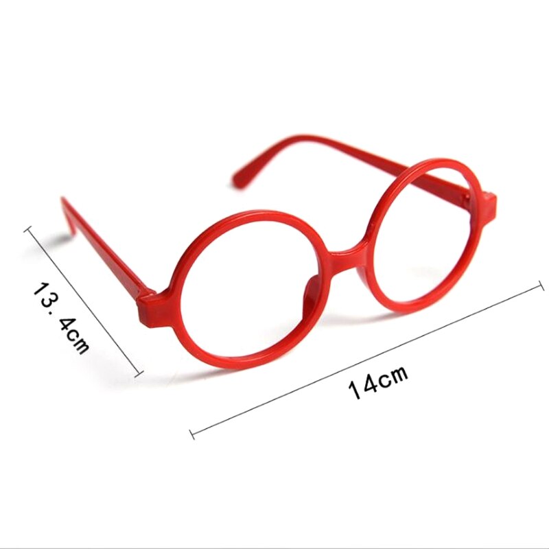 Gafas redondas para niños, montura negra o roja, de Navidad para niños, y