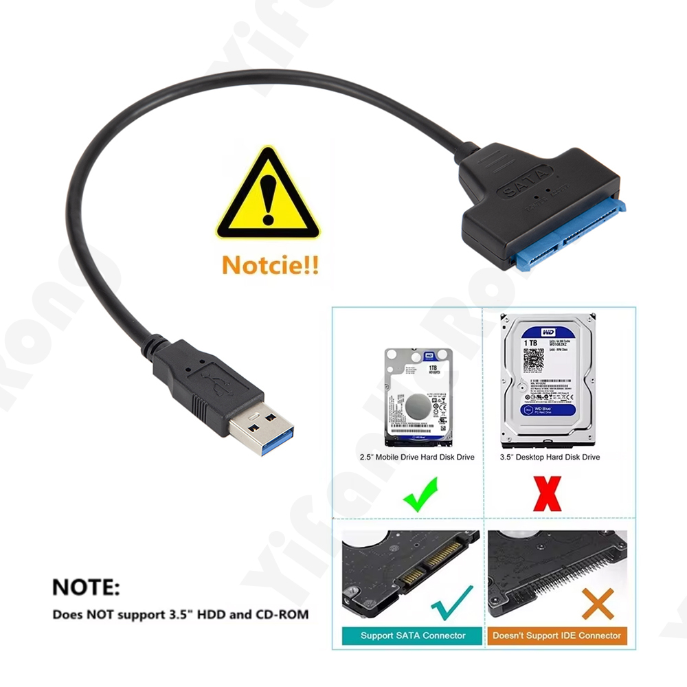 Mini-usb till sata-adapterkonverteringskabel usb 3.0 to sata-konverterare för 2.5 -tums ssd-hårddisk extern adaptertillbehör