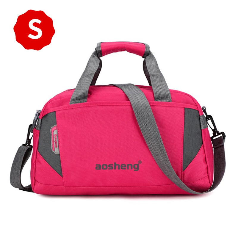 Scione Travel Luggage Handbags Women Sport Duffel Shoulder Bags Men Simple Casual Fitness Outdoor Crossbody Bag: Rose Red S