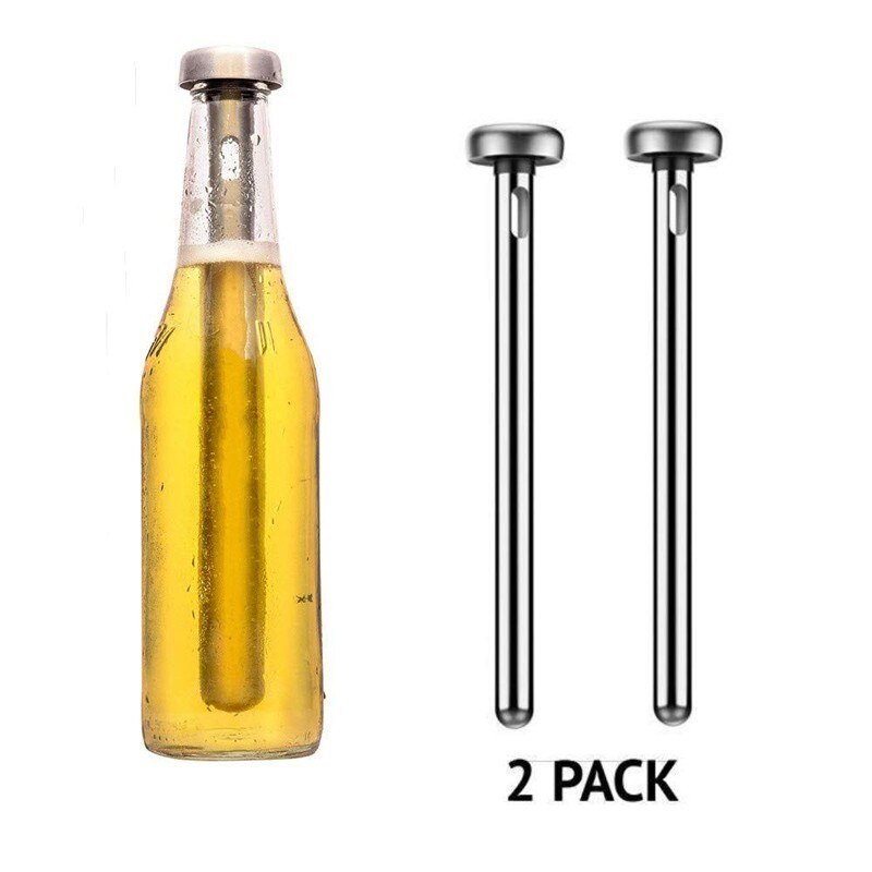 2pcs/set Stainless Steel Beer Chiller Stick Cooler Beverage Cooling Sticks With Bottle Opener Kitchen Gadgets