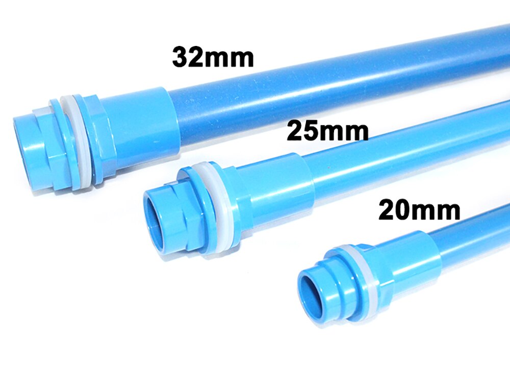 NuoNuoWell 20/25/32/40mm Blue BulkHead Aquarium Marine Pipe Fitting Connector Waterproof PVC Connector Water Tank Outlet