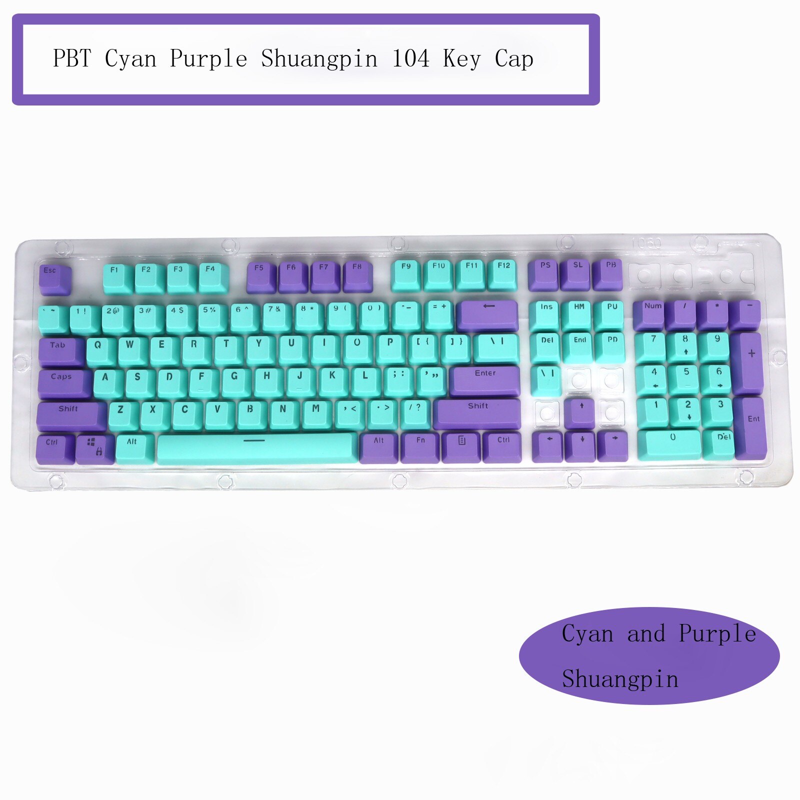 PBT 104 Keys Keycaps For Logitech K845 Multi-color Switch Keycap Replacement Translucent Keycaps Backlit Key Caps Stock: E