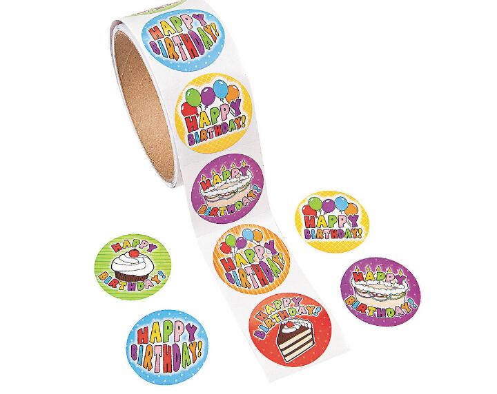 One Roll Adhesive Tape With 100pcs variety styles Stickers For Children Cute School Stationery Stickers: Gold