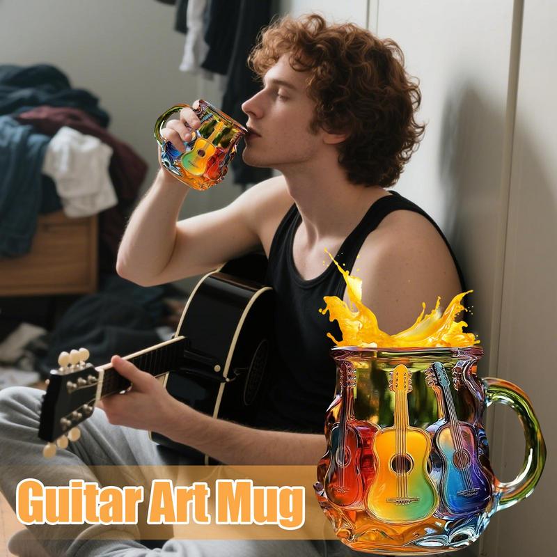 Gitarkunstkopp 3d gitarkaffekopper full av kunstnerisk atmosfære nyhet musikktema krus til lærere musikere gitarist reise