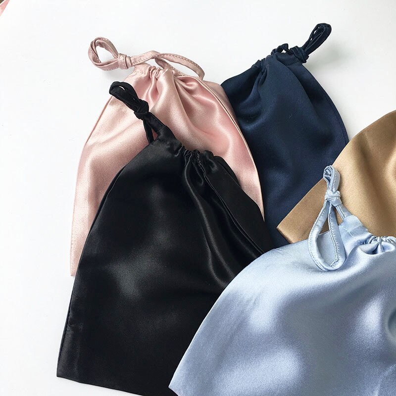 12x15cm Luxus Seide Satin- Kordelzug Tasche Mit Quasten Haar Bündel Perücken machen-hoch Verpackung Taschen Schmuck Verpackung