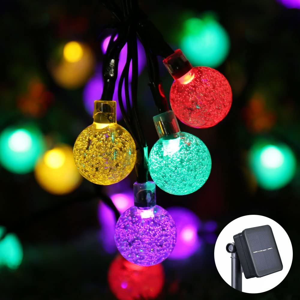 Lampe solaire 5M 20Led boule de cristal Globe luz étanche blanc fée lumière jardin décoration extérieure cordon Led solaire: RGB / 7Meter 50led