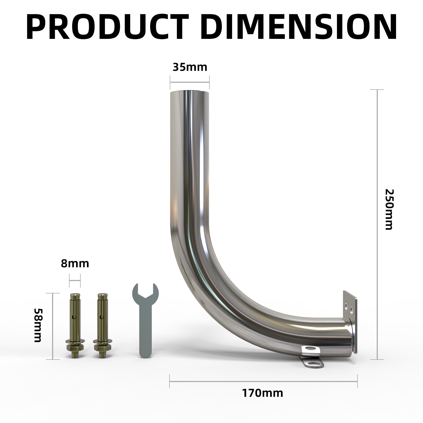 Antenna Bracket Support 2G 3G 4G Outdoor antenna Long Shape 240*160mm Stainless Steel Wall Balcony Roof Mounted Antenna Pole