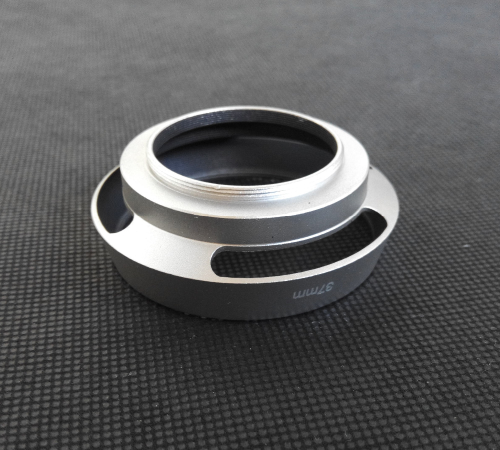 37 39 40.5 43 46 49 52 55mm Argent Ventilée En Métal Courbé caméra pare-soleil