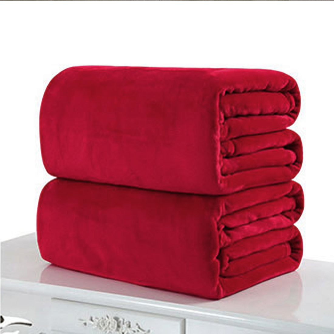 Nuttig Super Zacht Flanel Effen Sprei Deken Gooit Fleece Deken Manta Coberto Voor Slaapbank Auto Kantoor: 70x100cm / red