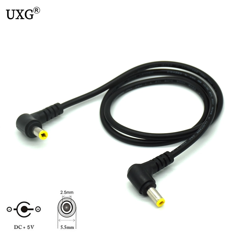 Haakse 90 graden adapter connector kabel dc stroomstekker 5.5 x 2.1mm 5.5 x 2.5mm naar mannelijke cctv mannelijke adapter connector kabel