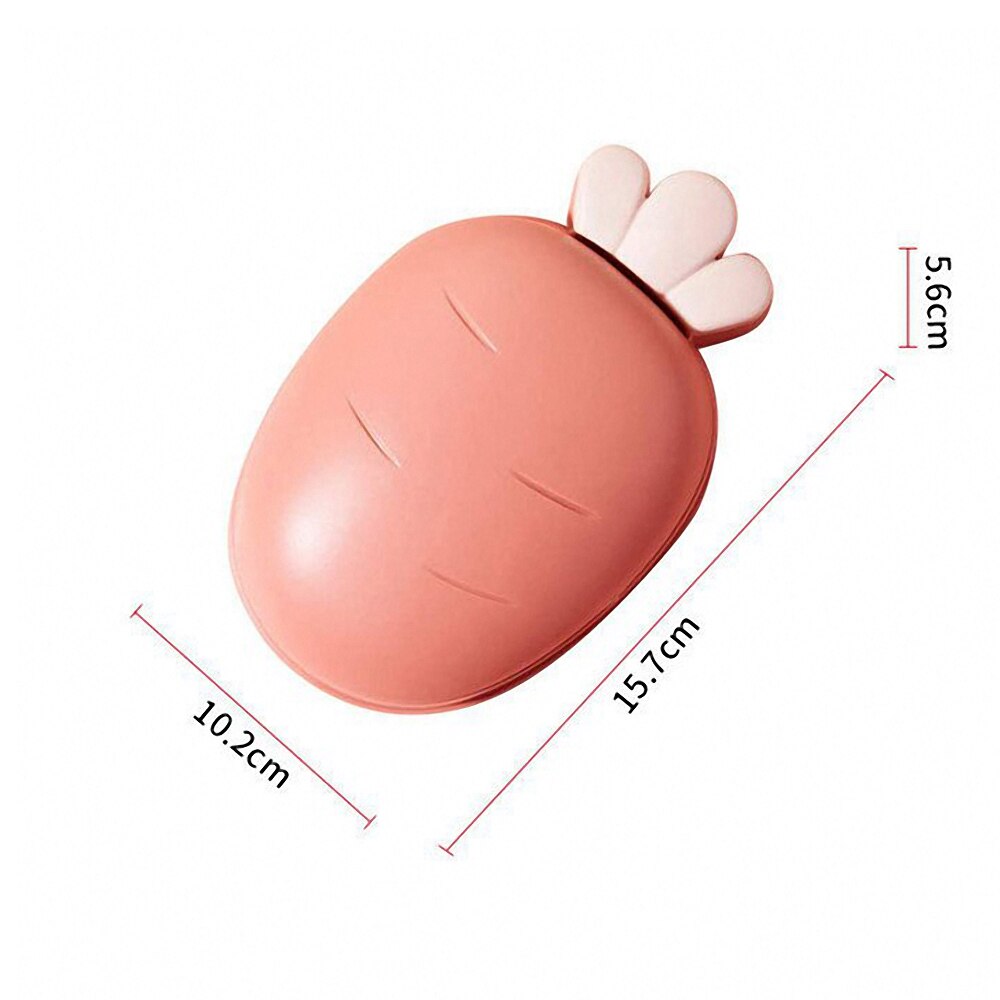 Plato de soporte para jabón con forma de zanahoria y dibujos animados, caja de jabón de doble capa para baño, bandeja antideslizante, accesorios para el baño