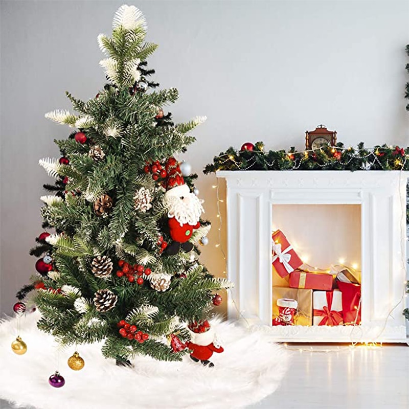 Kerstboom Decor Wit Faux Fur Pluche Kerstboom Rok Decoraties Voor Huis Yearxmas Kerstcadeau