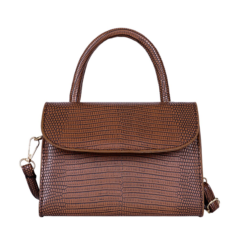 Crossbodytassen met krokodillenmotief voor dames, kleine handtas met ketting, kleine tas van pu-leer, avondtassen voor dames: Bruin