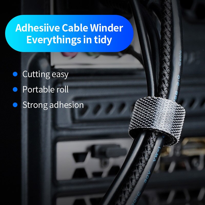 YBD 5 M Cable Organizer Wire Winder Holder Earphone Mouse Cord Clip Protector USB Cable Management For PC TV HDMI VGA Cable