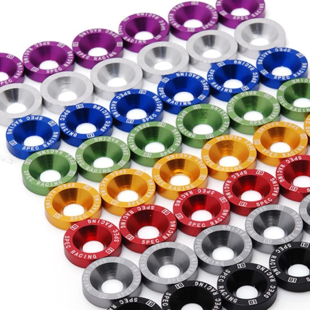 6 uds M8 tornillos pasadores hexagonales modificado para coche arandela de guardabarros parachoques motor tornillos cóncavos, aleación de aluminio paraguas avellanado cabeza plana