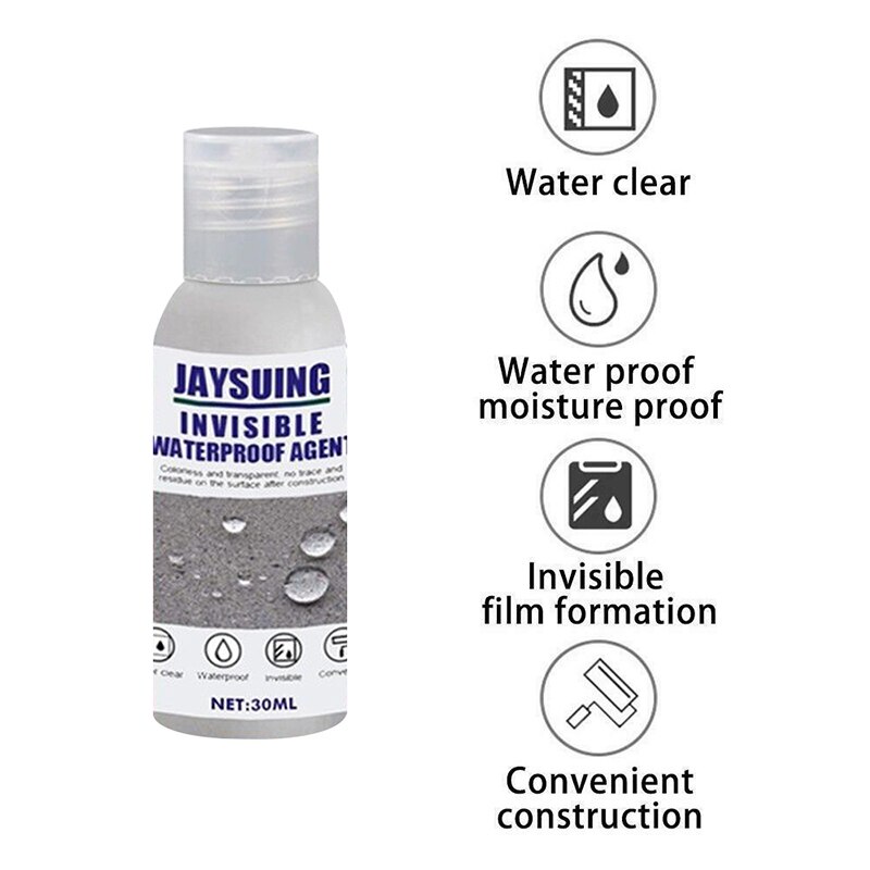 Jaysuing Transparante Waterdichte Lijm Kit Spray Coating Vloeibare Waterdichte Sterke Hechting Vloeibare Reparatie Kit Plug Hardware: 30ml spray