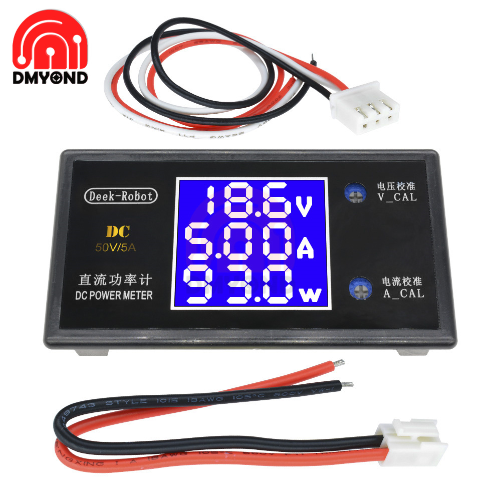 Dc 0-100V 5a 10a 250W 1000W Lcd Digitale Voltmeter Ammeter Wattmeter Spanning Stroom Vermogen Meter Volt Detector Tester Monitor: Goud
