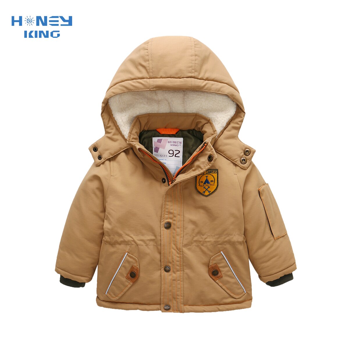 Honeyking Baby Herfst En Winter Warme Kleding Kinderen Jas Verdikking Plus Fluwelen Gewatteerde Jas Jongen Capuchon