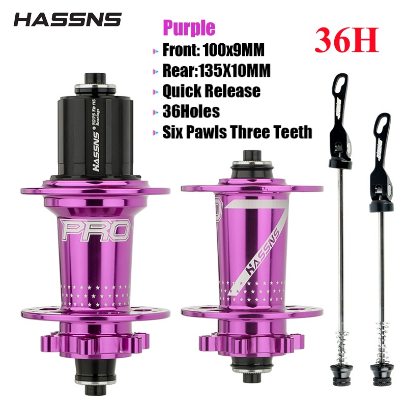 HASSNS PRO7 MTB Hub 32 36 Holes Bearing Bike Freehub Rear Hub Quick Release 32H 36H Four Palin 7 8 9 10 11 12 Speed 6 Pawl Hubs: black