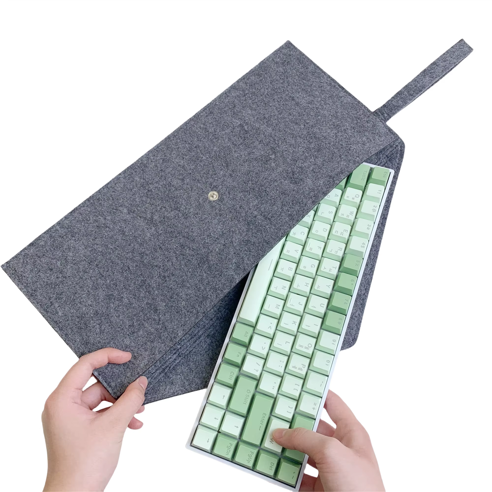 Mechanical Keyboard Carrying Case Felt Bag for 60% 75% 100% Layout Keyboard Dust Bag/Cover Peripheral Bag Storage/Containment: BROWN