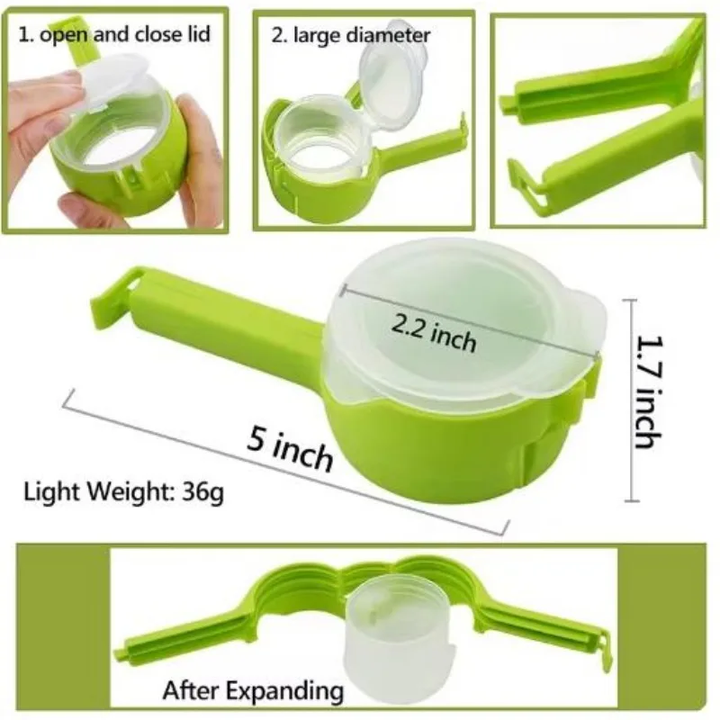 Klips til mad opbevaring af mad tætningsklemmer med hældetud køkken chip poseklips plastik låg tætningsklemme køkkenopbevaring