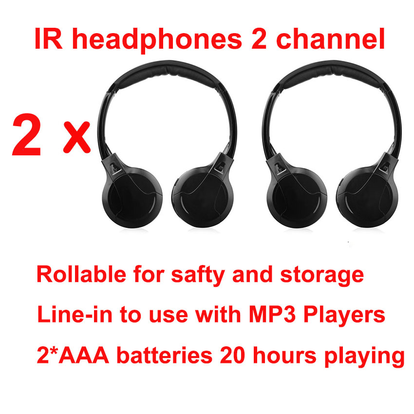 IR Infrarood Draadloze hoofdtelefoon Stereo Opvouwbare Auto Headset Oortelefoon Indoor Outdoor Muziek Hoofdtelefoon TV hoofdtelefoon 2 hoofdtelefoon
