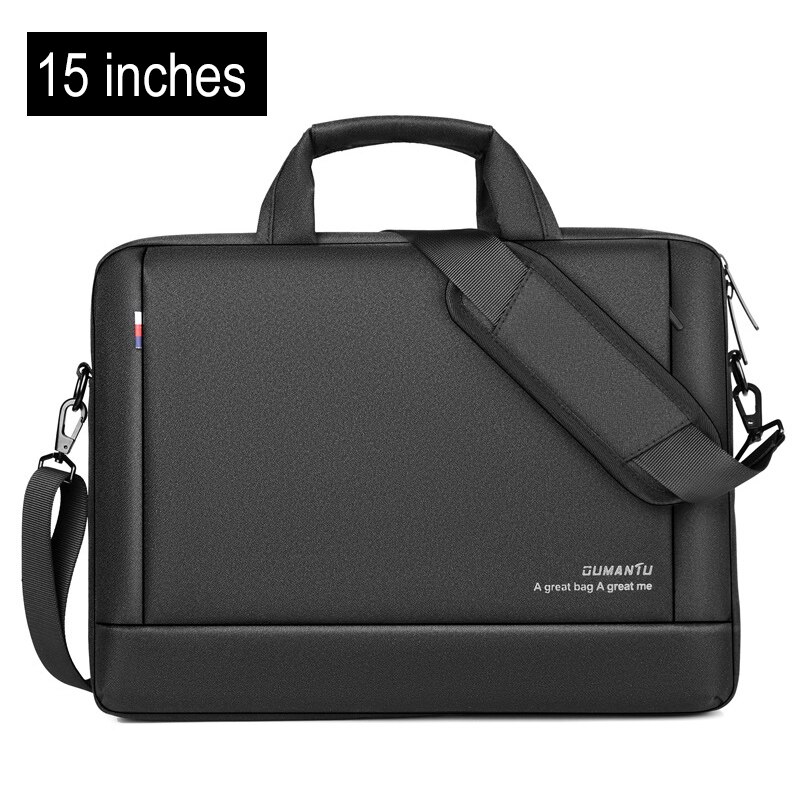 Unisex Oxford Aktentasche Laptop Taschen Business Büro Handtaschen Dokumente Lagerung Tasche Einfarbig Wasserdichte Reisetaschen XA755ZC: 15.6inch Black