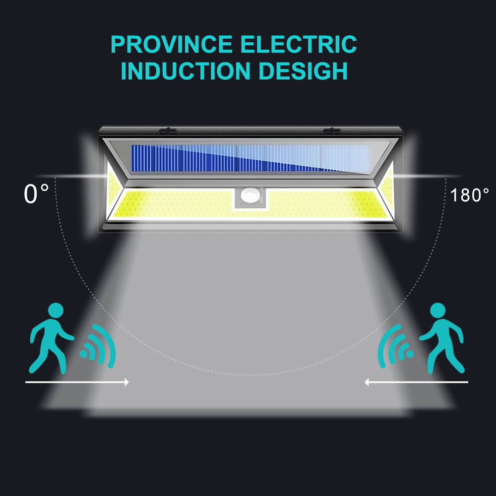 180 LED Solar Power Motion Sensor Light COB 3 Modes Outdoor Garden Yard Waterproof Energy Saving Pathway Solar Wall Lamp