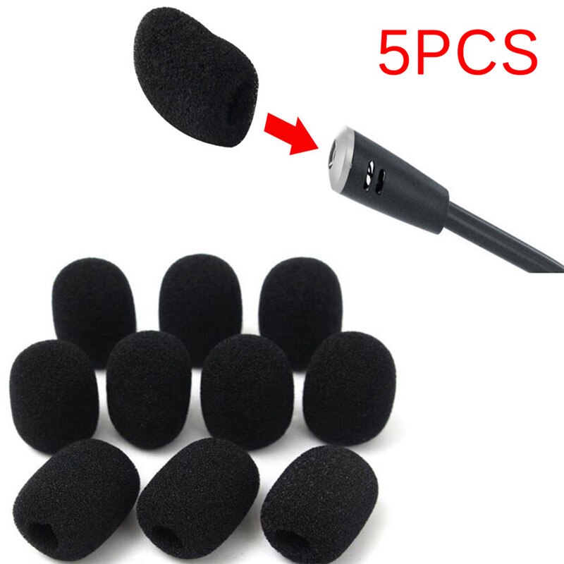 Commercio all&#39;ingrosso 5Pcs Auricolare Microfono Schiuma Auricolare Microfono Grill Parabrezza Spugna Foam Pad Nero Cover Copertura Mic 30 millimetri * 20 millimetri * 8 millimetri