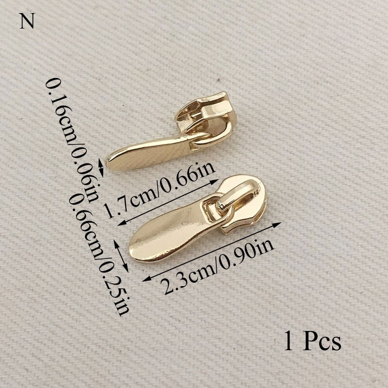 1Pcs 3# Gold Plated Fix Zip Puller/Zipper Pull Sliders Zip Head Zipper Repair Instant Removable For DIY Sewing Craft