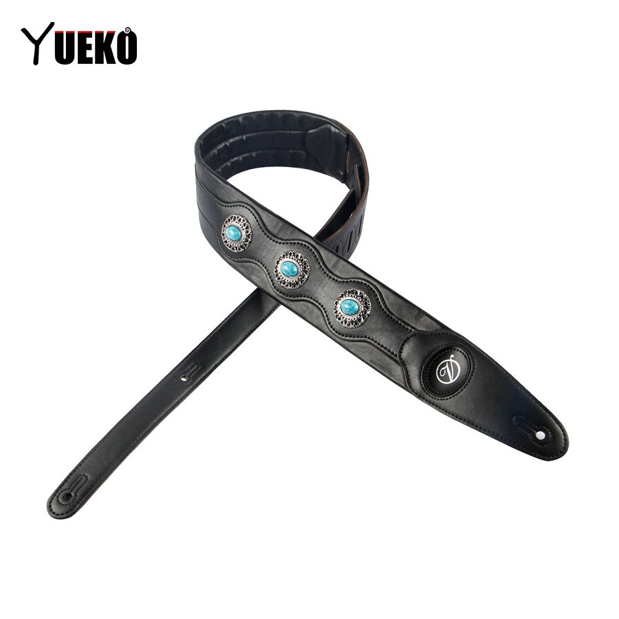 YUEKO Blauwe Diamant Gitaar Band Zacht Leer Akoestische Elektrische Basgitaar Band Breedte 6.5 cm Gitaar Accessoires: 01
