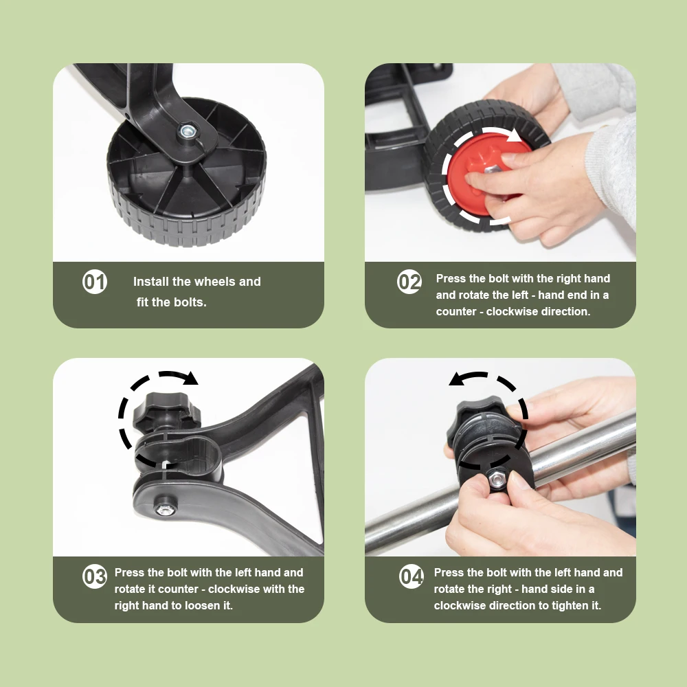 Universal Adjustable Lawn Mower Support Wheel Attachment Garden Grass Trimmer Detachable Auxiliary Wheel Quick Change Power Tool