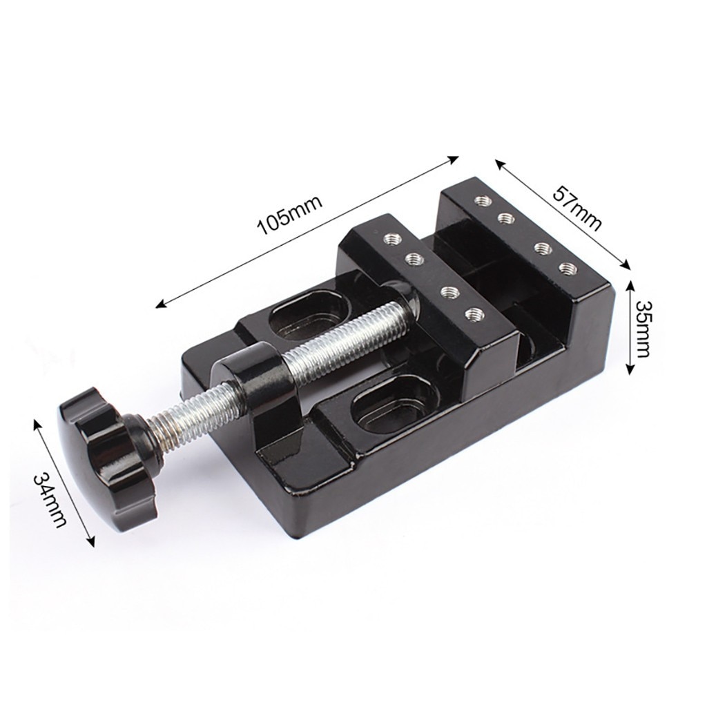 Undefined 1 set Black Jaw Bench Clamp Mini Drill Press Vice Micro Clip Opening Parallel Table Flat Vise DIY Tools 13.5x6.5x3.6cm