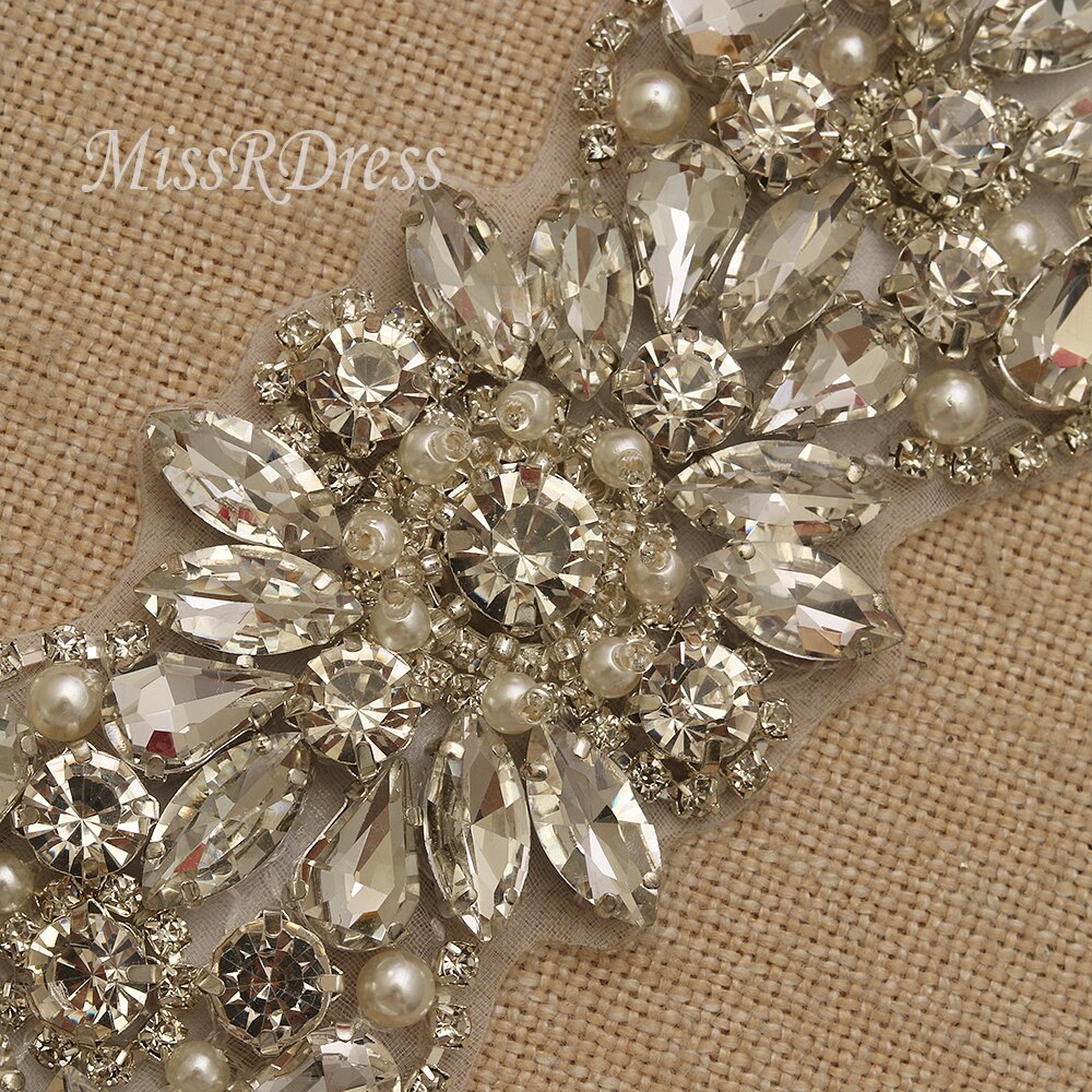 Missrdress crystal pearls bryllup bælte diamant brude bælte sølv rhinestones bælte sash til brude brudepige kjoler  jk847