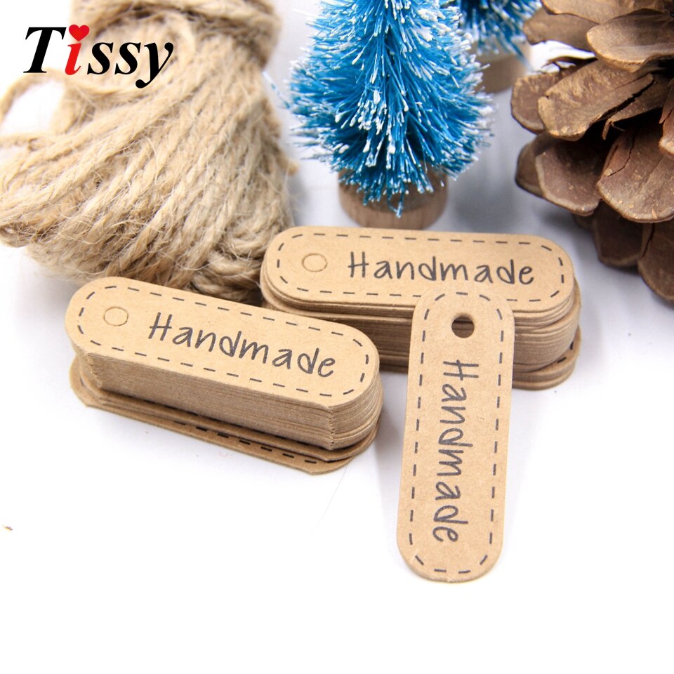 50PCS 5 styles Multi Kraft Paper Tags with Hemp Ro... – Grandado