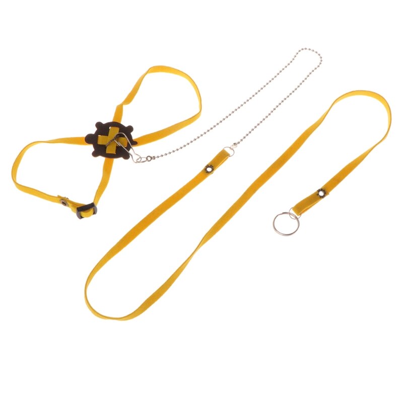 Arnés para mascotas, correa para reptiles, Tortuga, lagarto, ajustable, para entrenamiento al aire libre, suave, , novedad: Yellow
