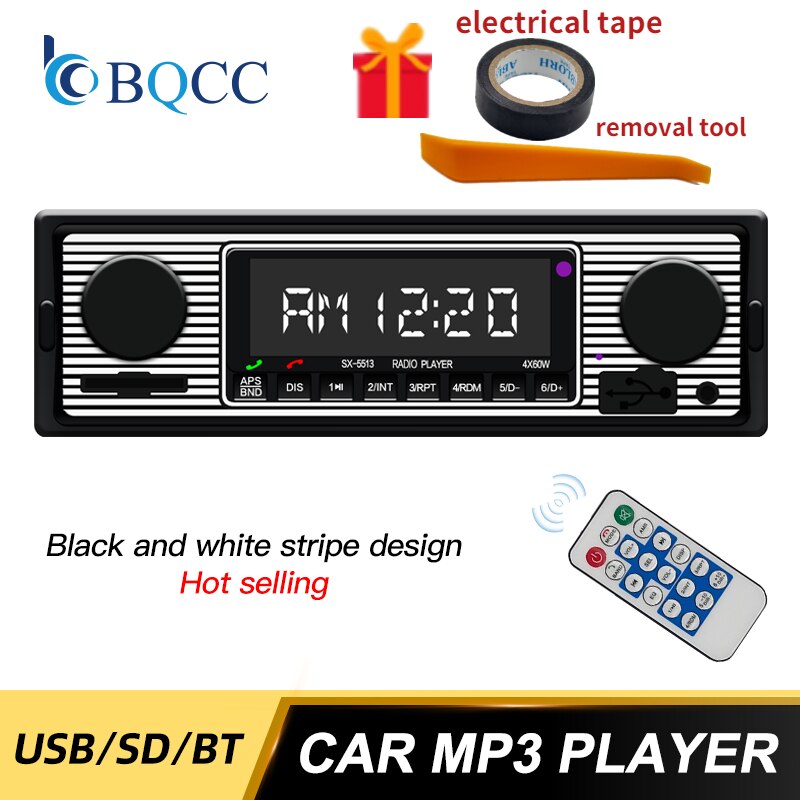 1 din coche radio Bluetooth vintage coche Radio MP3 jugador estéreo AUX USB clásico de Audio