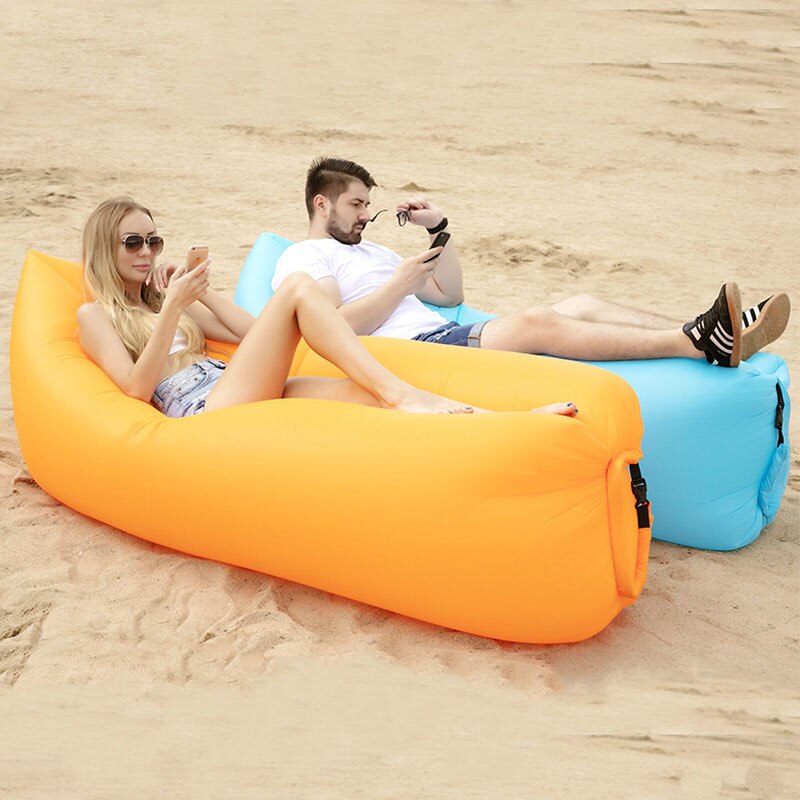 Camping Inflatable Sofa Portable Folding Chair Sleeping Bag Waterproof Ultralight Air Bed Outdoor Fast Folding Beach Lazy Bags