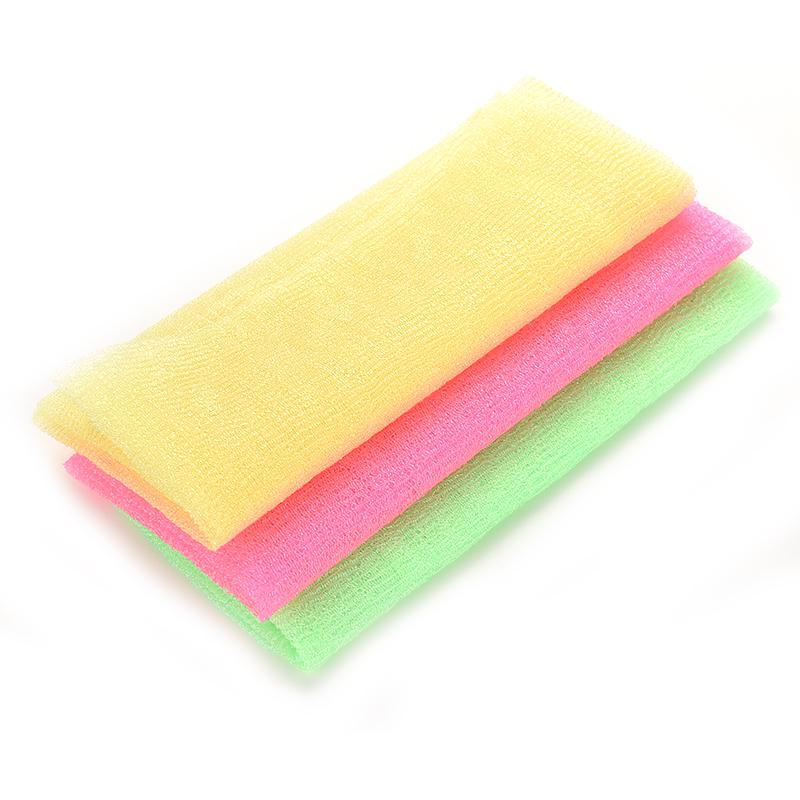 10Pcs Nylon Japanse Exfoliërende Schoonheid Huid Bad Douche Wash Doek Handdoek Terug Scrub Multi Kleuren
