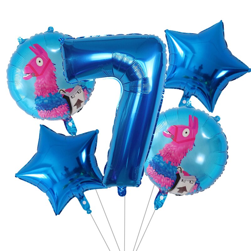 5Pcs Cartoon Pinata Videro Game Folie Ballon Cartoon Dier Alpaca Lama Ballon Bruiloft Baby Shower Verjaardag Party Decor Globos: Clear