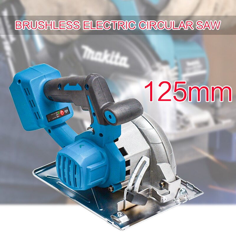 10800RPM 125mm Cordless Electric Circular Wood Cutter Adjustable Curved Cutting Sawing Machine For 18V Makita Battery