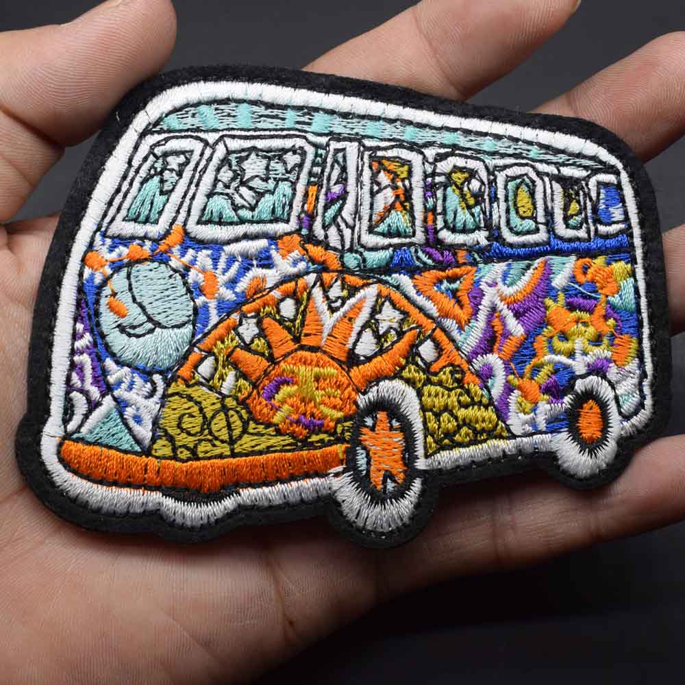 Vrede en liefde bus nieuwigheid strijken op geborduurde kleding patches voor kleding stickers kledingstuk