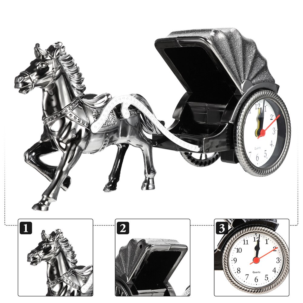 Horse Alarm Clock Luxury Retro Alarm Clock Novelty Unique Table Desk Clock